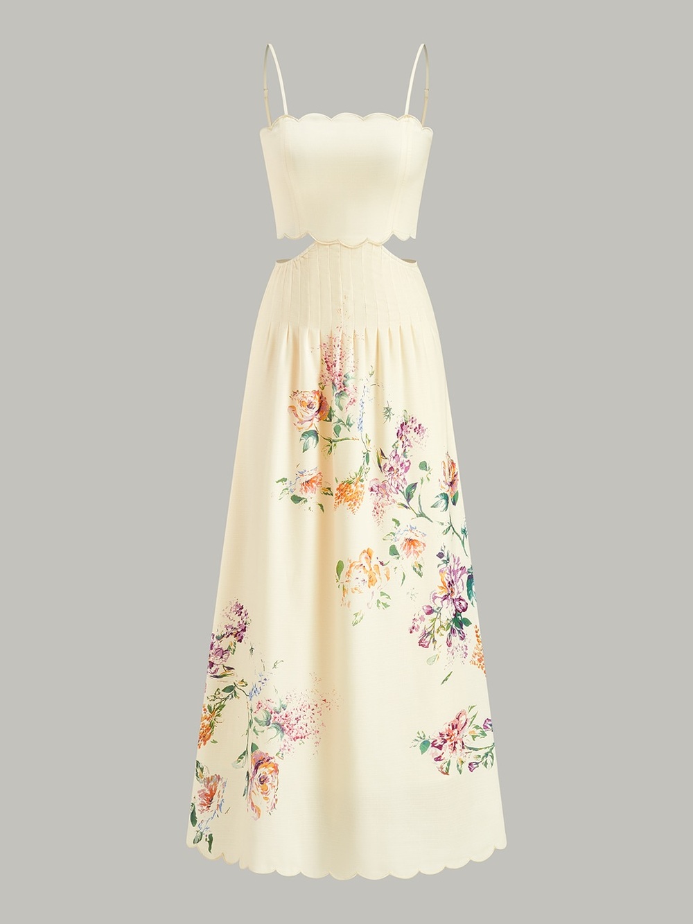 Commense Floral Print Lace-Up Back Sleeveless Dress - Picture 6 of 15